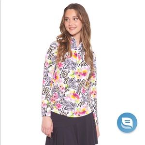 IBKUL UPF 50 Mock Neck Top